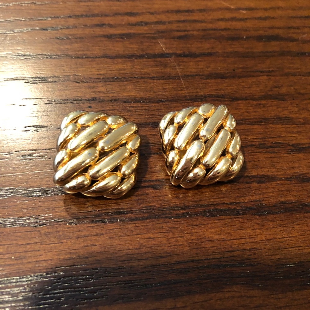 Ciner Gold clip on earrings